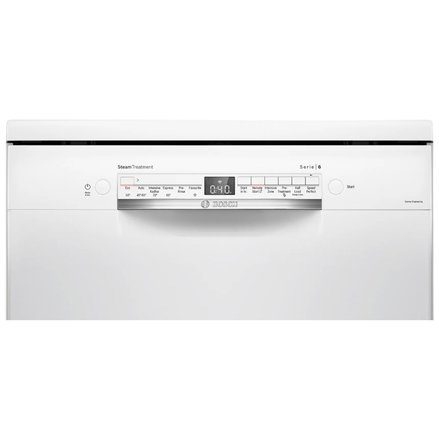 BOSCH Series 6 14 Place Settings Free Standing Dishwasher with Glass Protection Technology (No Pre-rinse Required, White)