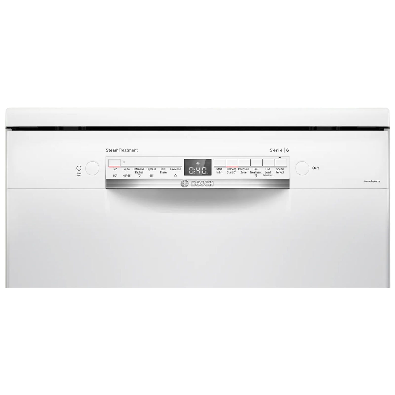 BOSCH Series 6 14 Place Settings Free Standing Dishwasher with Glass Protection Technology (No Pre-rinse Required, White)