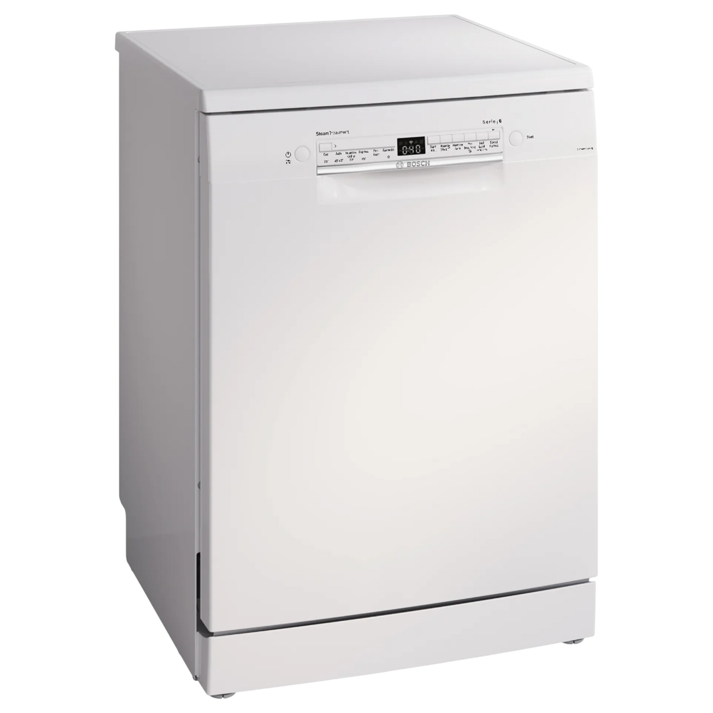BOSCH Series 6 14 Place Settings Free Standing Dishwasher with Glass Protection Technology (No Pre-rinse Required, White)