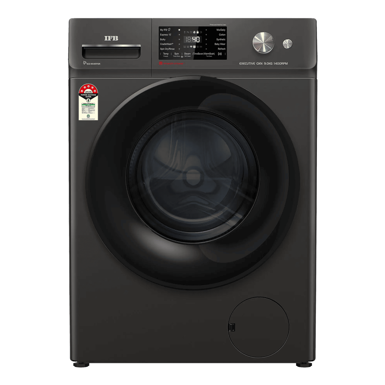 IFB 9 kg 5 Star Wi-Fi Inverter Fully Automatic Front Load Washing Machine (Executive OXN 9014K, AI Technology, Onyx Grey)