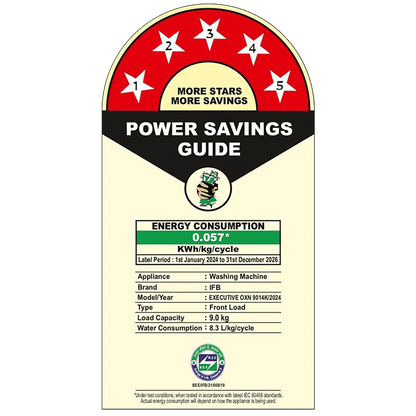 IFB 9 kg 5 Star Wi-Fi Inverter Fully Automatic Front Load Washing Machine (Executive OXN 9014K, AI Technology, Onyx Grey)