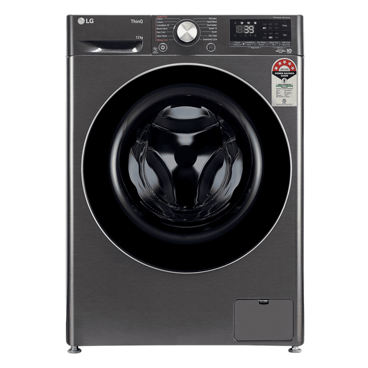 LG 12 kg 5 Star Wi-Fi Inverter Fully Automatic Front Load Washing Machine (FHP1412Z9B.APBQEIL, AI Direct Drive, Platinum Black)