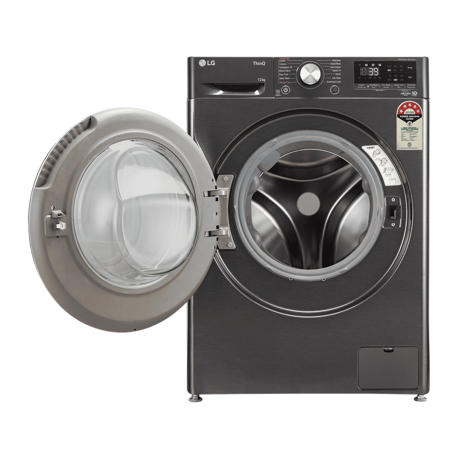 LG 12 kg 5 Star Wi-Fi Inverter Fully Automatic Front Load Washing Machine (FHP1412Z9B.APBQEIL, AI Direct Drive, Platinum Black)