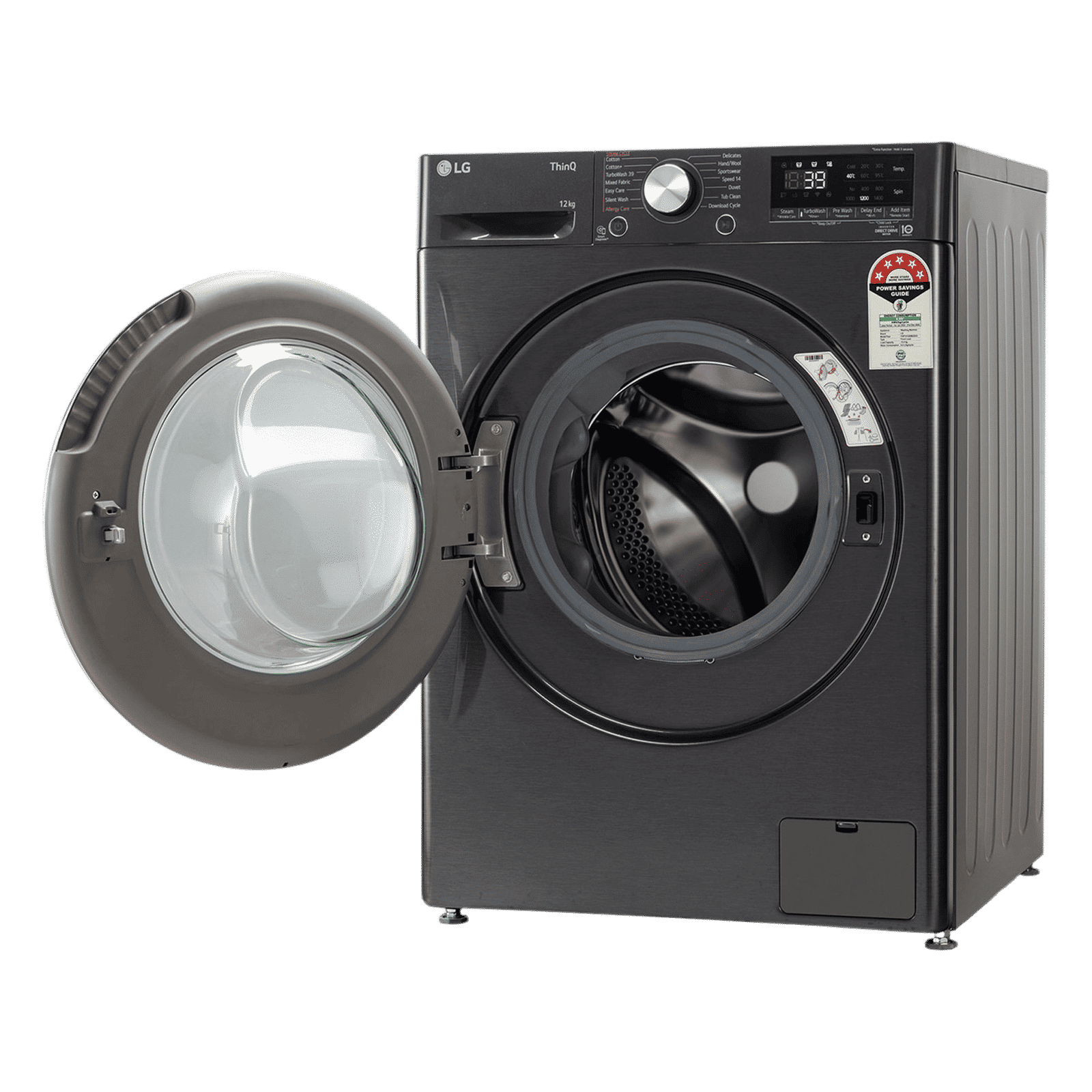 LG 12 kg 5 Star Wi-Fi Inverter Fully Automatic Front Load Washing Machine (FHP1412Z9B.APBQEIL, AI Direct Drive, Platinum Black)