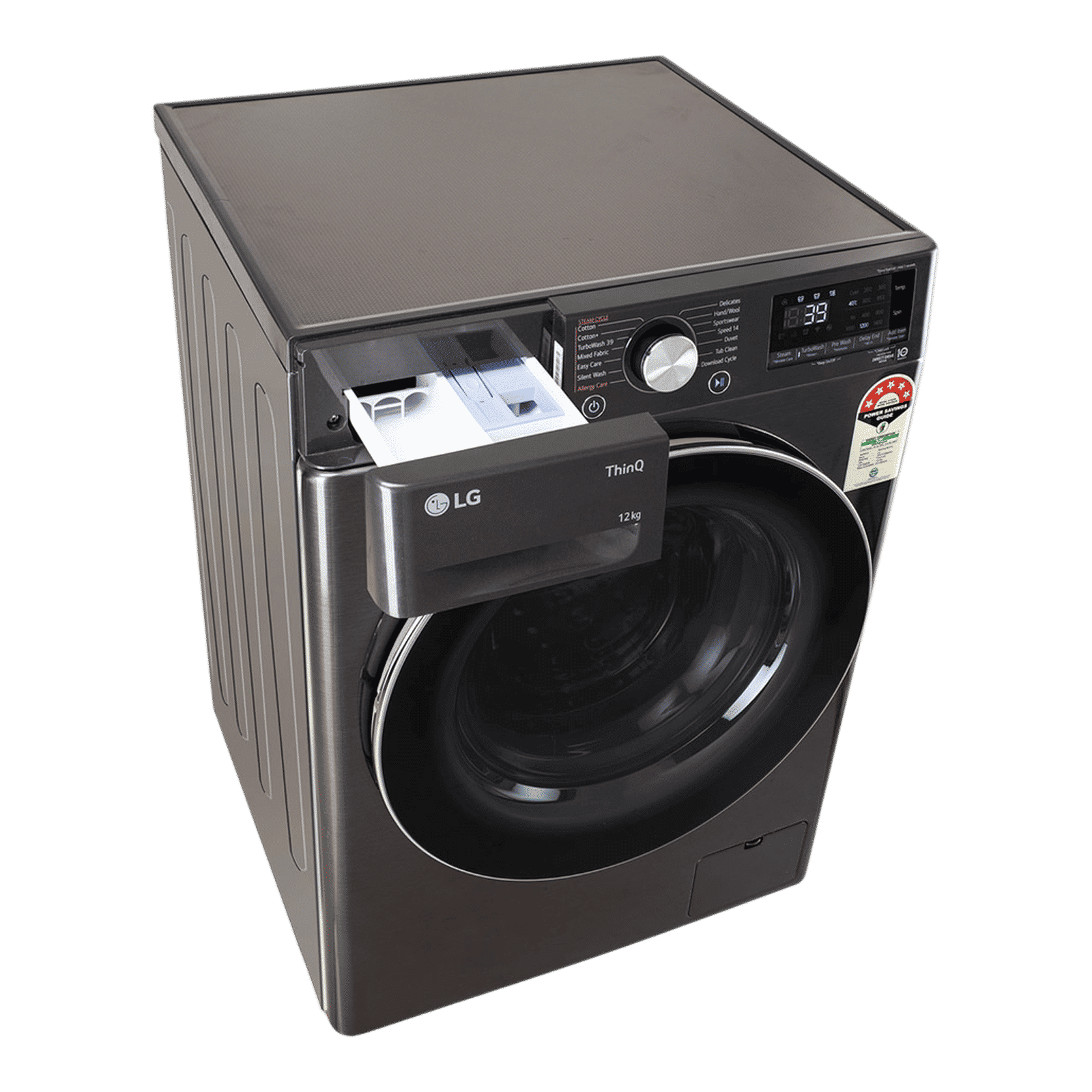 LG 12 kg 5 Star Wi-Fi Inverter Fully Automatic Front Load Washing Machine (FHP1412Z9B.APBQEIL, AI Direct Drive, Platinum Black)