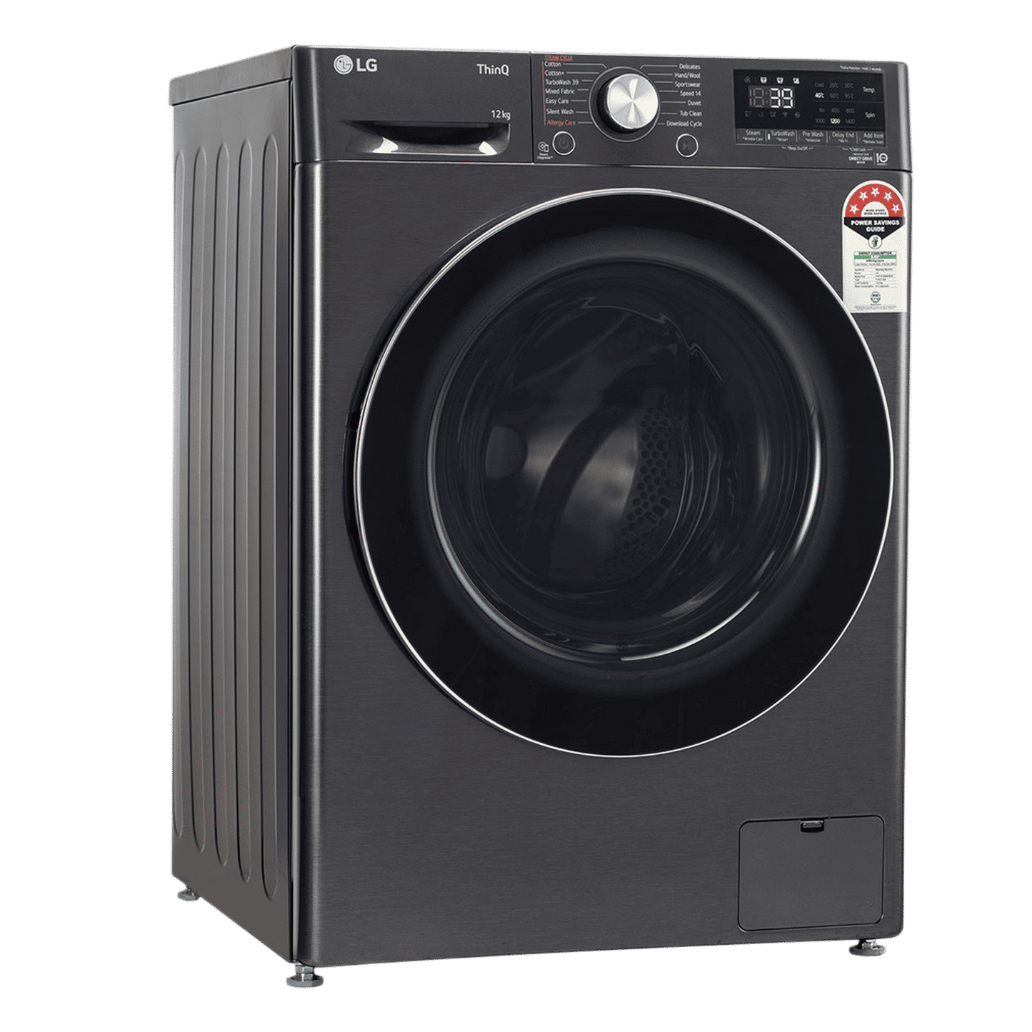 LG 12 kg 5 Star Wi-Fi Inverter Fully Automatic Front Load Washing Machine (FHP1412Z9B.APBQEIL, AI Direct Drive, Platinum Black)