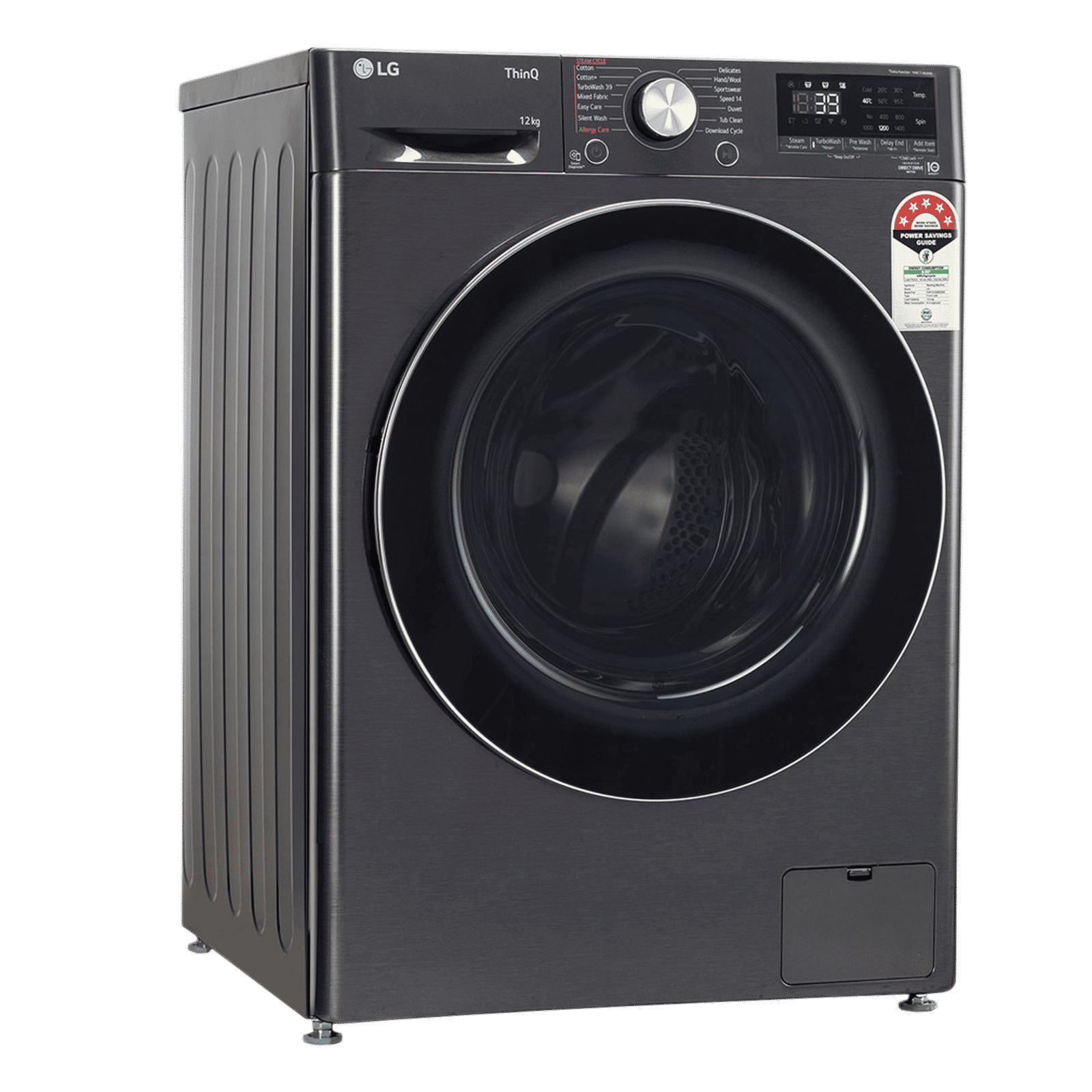 LG 12 kg 5 Star Wi-Fi Inverter Fully Automatic Front Load Washing Machine (FHP1412Z9B.APBQEIL, AI Direct Drive, Platinum Black)