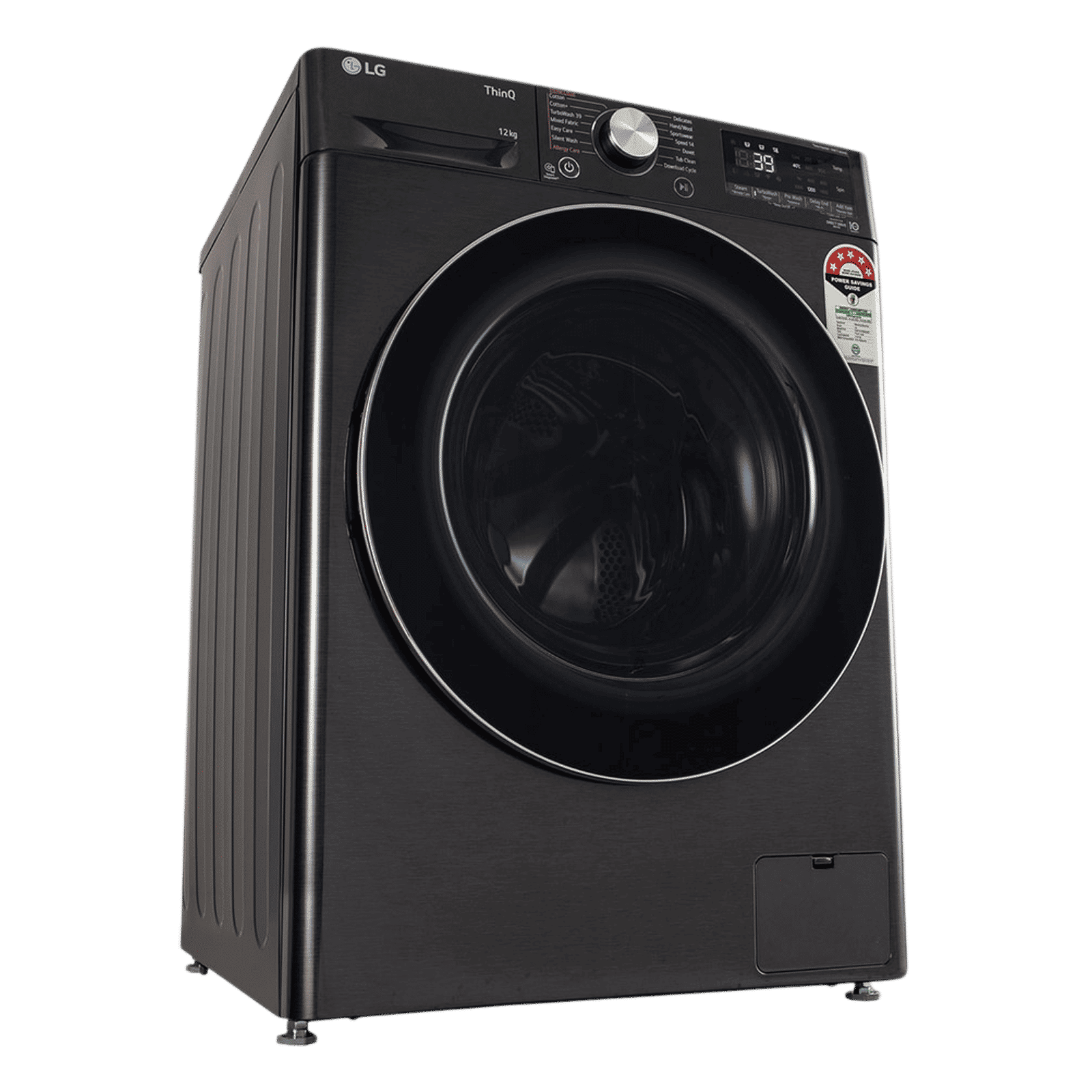 LG 12 kg 5 Star Wi-Fi Inverter Fully Automatic Front Load Washing Machine (FHP1412Z9B.APBQEIL, AI Direct Drive, Platinum Black)