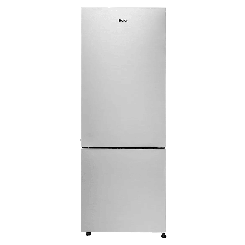 Haier 300 Litres 2 Star Frost Free Double Door Bottom Mount Refrigerator with Antibacterial Gasket (HRB-3502BS-P, Brushline Silver)