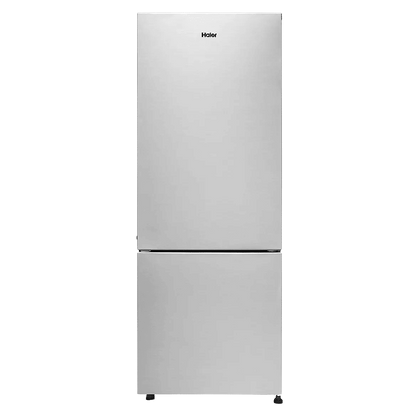 Haier 300 Litres 2 Star Frost Free Double Door Bottom Mount Refrigerator with Antibacterial Gasket (HRB-3502BS-P, Brushline Silver)