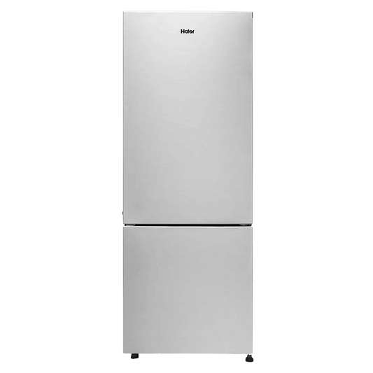 Haier 300 Litres 2 Star Frost Free Double Door Bottom Mount Refrigerator with Antibacterial Gasket (HRB-3502BS-P, Brushline Silver)