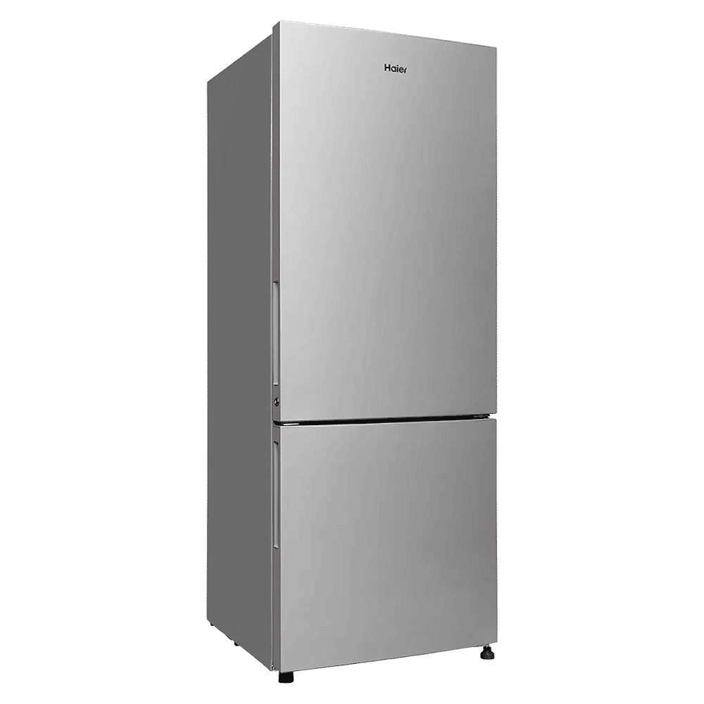 Haier 300 Litres 2 Star Frost Free Double Door Bottom Mount Refrigerator with Antibacterial Gasket (HRB-3502BS-P, Brushline Silver)