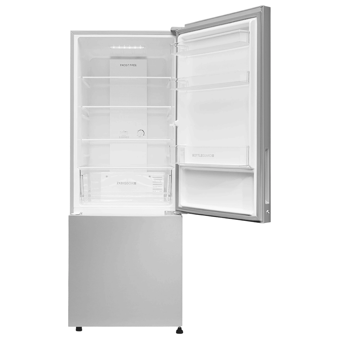 Haier 300 Litres 2 Star Frost Free Double Door Bottom Mount Refrigerator with Antibacterial Gasket (HRB-3502BS-P, Brushline Silver)