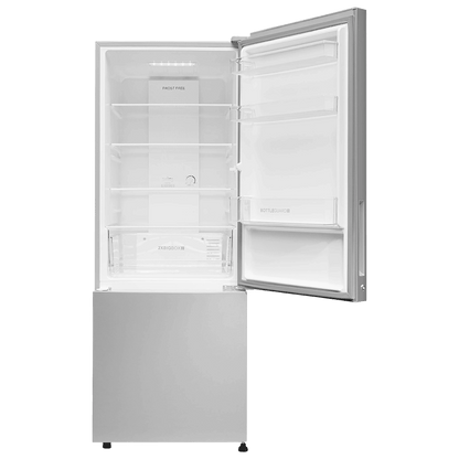 Haier 300 Litres 2 Star Frost Free Double Door Bottom Mount Refrigerator with Antibacterial Gasket (HRB-3502BS-P, Brushline Silver)