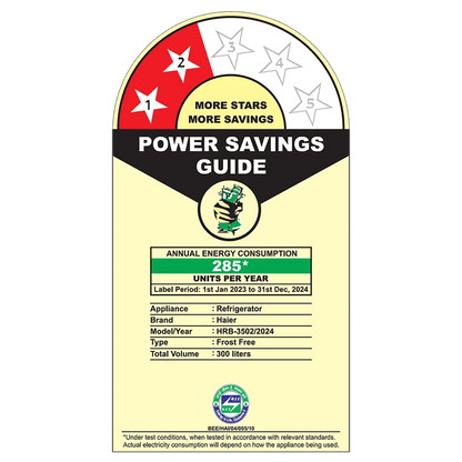 Haier 300 Litres 2 Star Frost Free Double Door Bottom Mount Refrigerator with Antibacterial Gasket (HRB-3502BS-P, Brushline Silver)