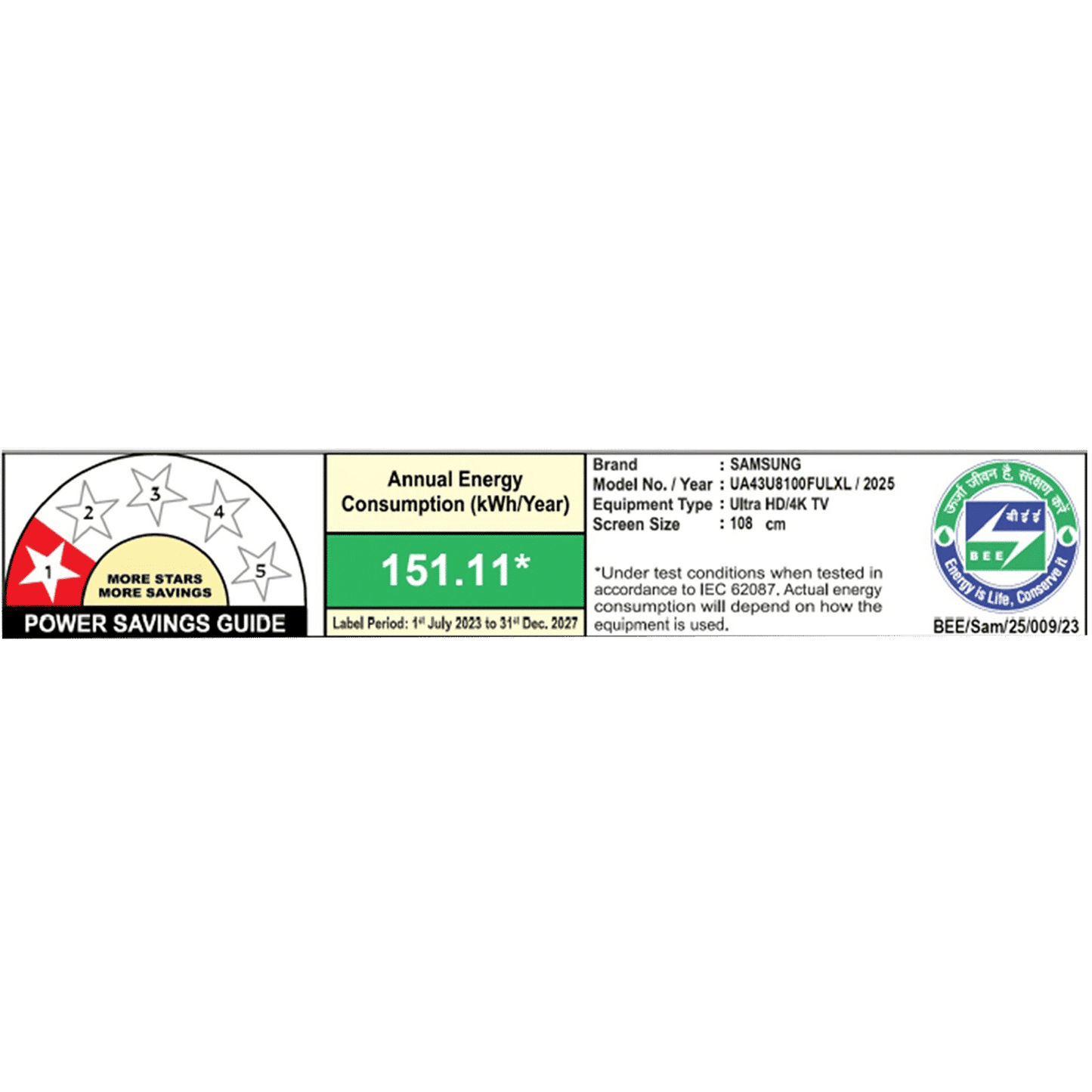 SAMSUNG U8100F 109.22 cm (43 inch) 4K Ultra HD LED Smart Tizen TV with Alexa & Google Assistant (2025 model)