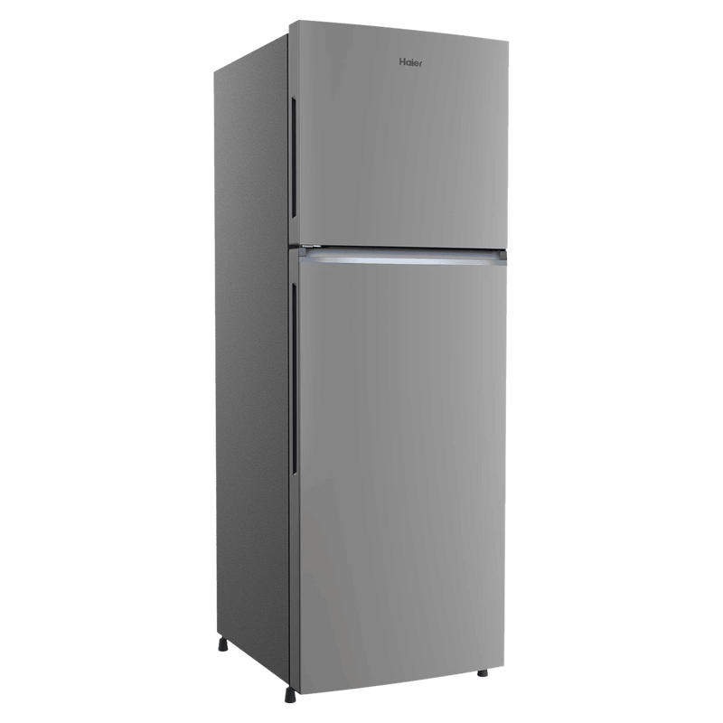 Haier HRF-2902 240 Litres 2 Star Frost Free Double Door Refrigerator with Stabilizer Free Operation (HRF-2902IEBS-P, Brushline Silver)