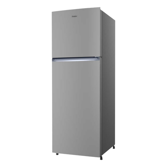 Haier HRF-2902 240 Litres 2 Star Frost Free Double Door Refrigerator with Stabilizer Free Operation (HRF-2902IEBS-P, Brushline Silver)