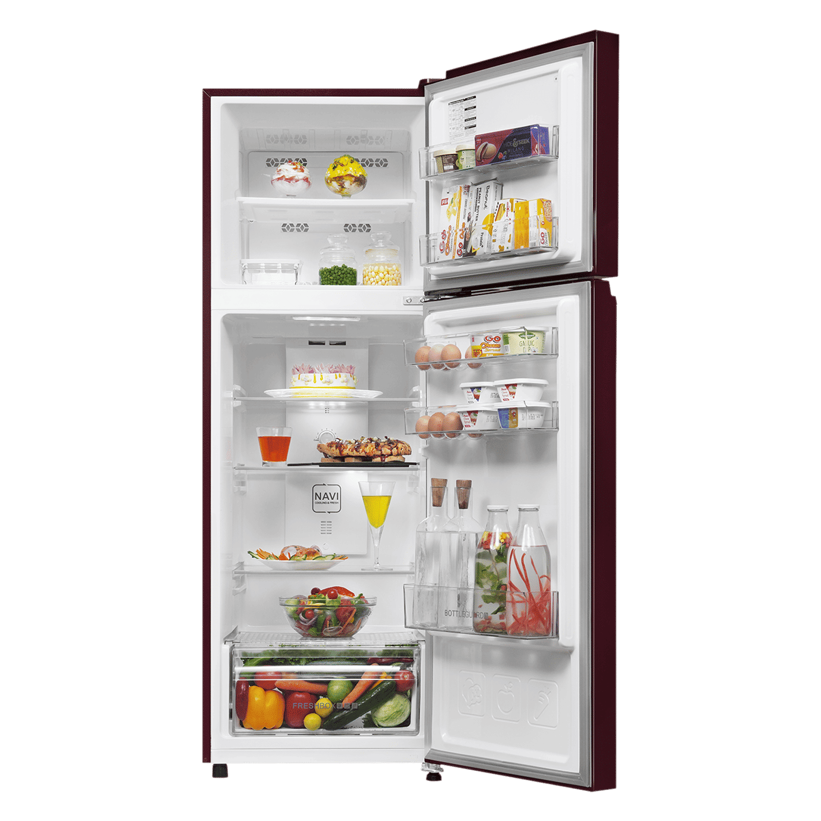 Haier HRF-2902 240 Litres 2 Star Frost Free Double Door Refrigerator with Stabilizer Free Operation (HRF-2902IEBS-P, Brushline Silver)