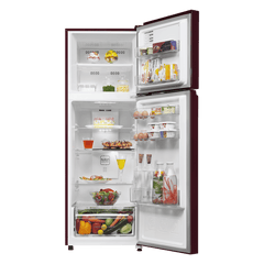 Haier HRF-2902 240 Litres 2 Star Frost Free Double Door Refrigerator with Stabilizer Free Operation (HRF-2902IEBS-P, Brushline Silver)