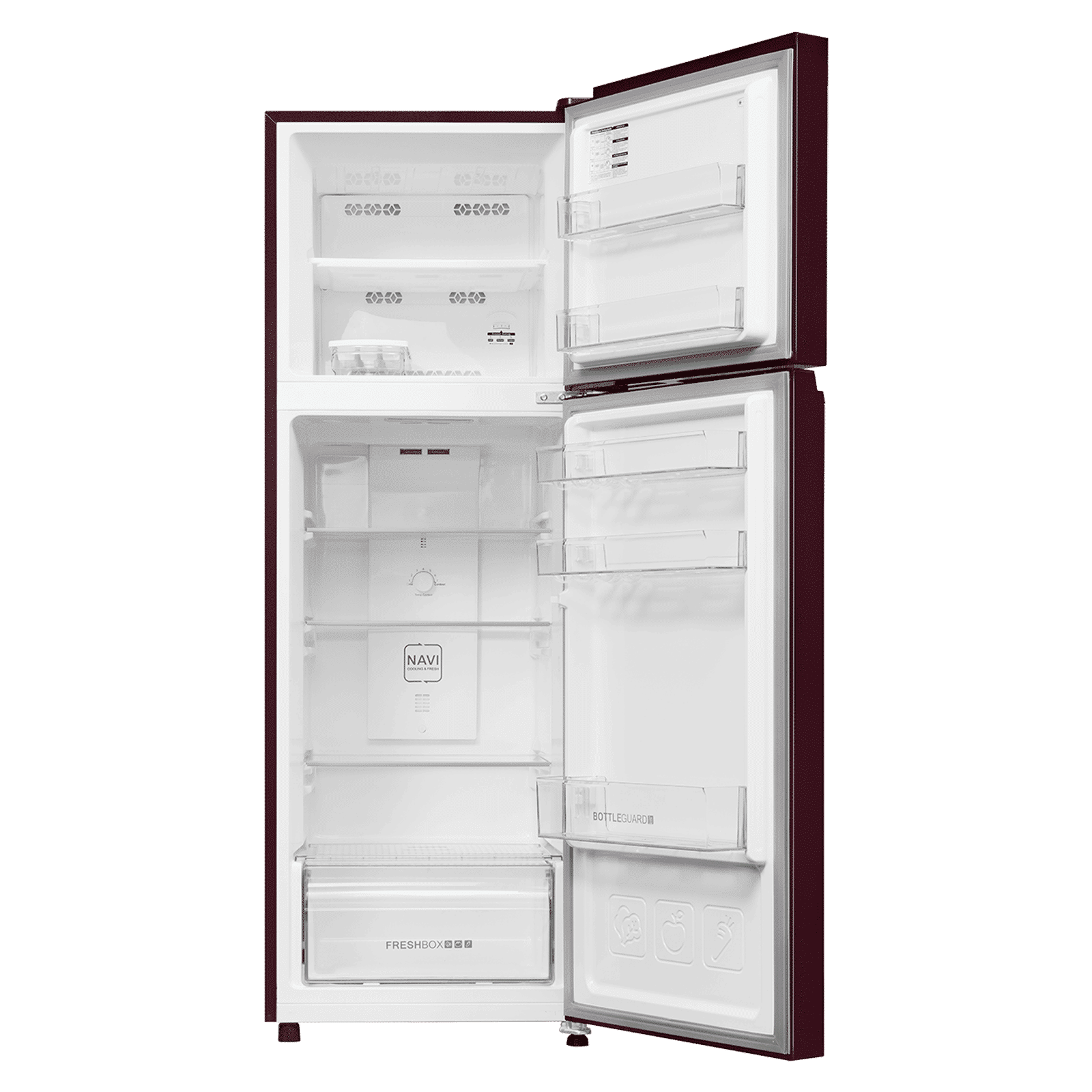 Haier HRF-2902 240 Litres 2 Star Frost Free Double Door Refrigerator with Stabilizer Free Operation (HRF-2902IEBS-P, Brushline Silver)