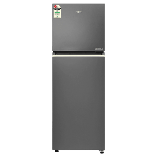 Haier HRF-2902 240 Litres 2 Star Frost Free Double Door Convertible Refrigerator with Turbo Icing Technology (HRF-2902IBGB-P, GE Black)