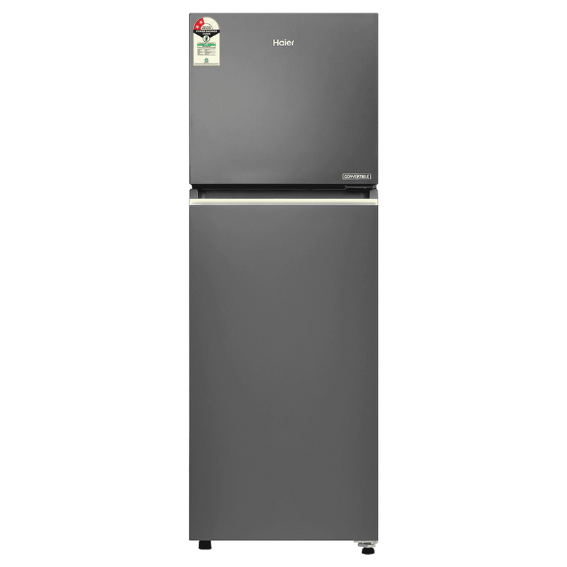 Haier HRF-2902 240 Litres 2 Star Frost Free Double Door Convertible Refrigerator with Turbo Icing Technology (HRF-2902IBGB-P, GE Black)