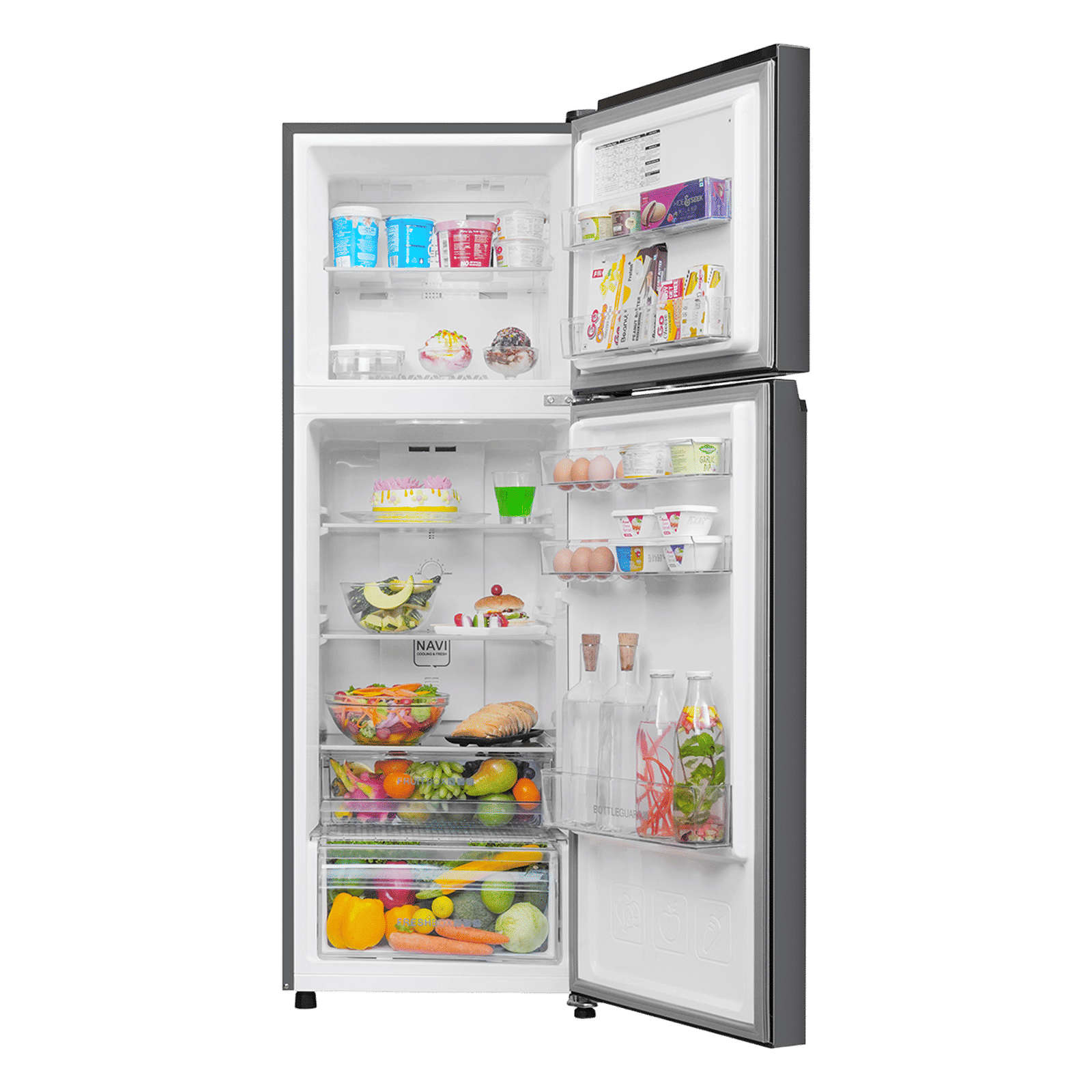 Haier HRF-2902 240 Litres 2 Star Frost Free Double Door Convertible Refrigerator with Turbo Icing Technology (HRF-2902IBGB-P, GE Black)