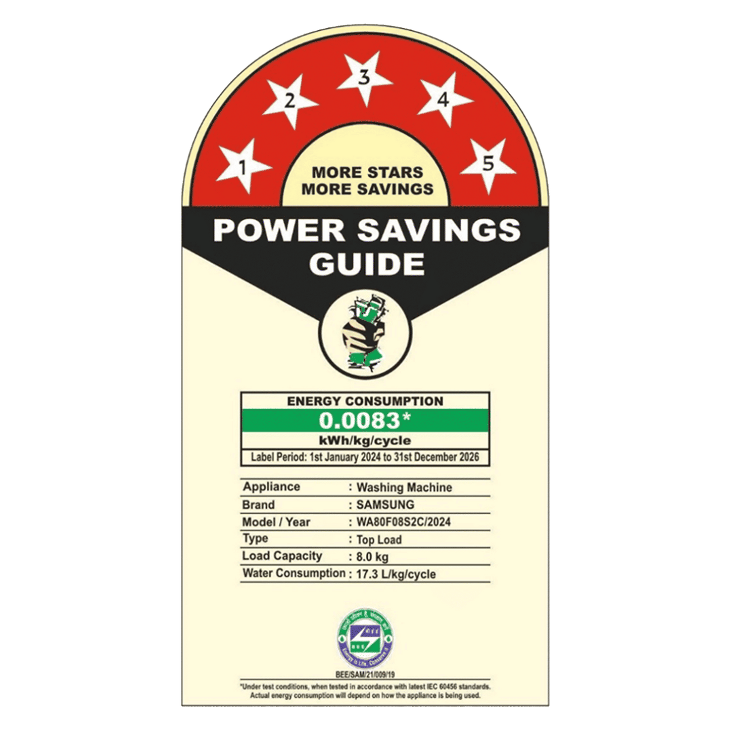 SAMSUNG 8 kg 5 Star Wi-Fi Inverter Fully Automatic Top Load Washing Machine (WA80F08S2CTL, AI VRT+ Technology, Deep Charcoal)