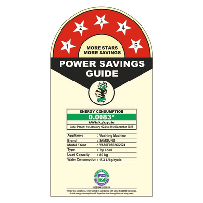SAMSUNG 8 kg 5 Star Wi-Fi Inverter Fully Automatic Top Load Washing Machine (WA80F08S2CTL, AI VRT+ Technology, Deep Charcoal)