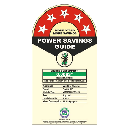 SAMSUNG 8 kg 5 Star Wi-Fi Inverter Fully Automatic Top Load Washing Machine (WA80F08S2CTL, AI VRT+ Technology, Deep Charcoal)