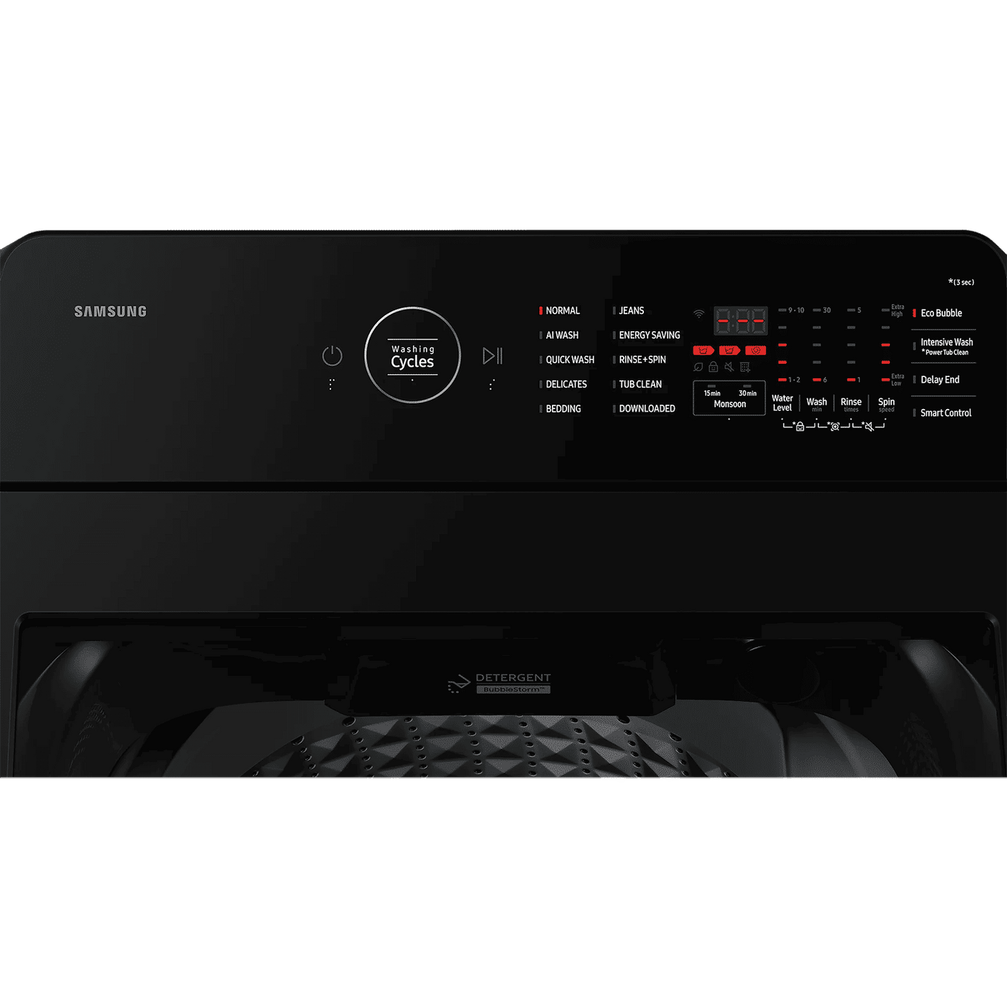 SAMSUNG 8 kg 5 Star Wi-Fi Inverter Fully Automatic Top Load Washing Machine (WA80F08E2BTL, AI VRT+ Technology, Black Caviar)