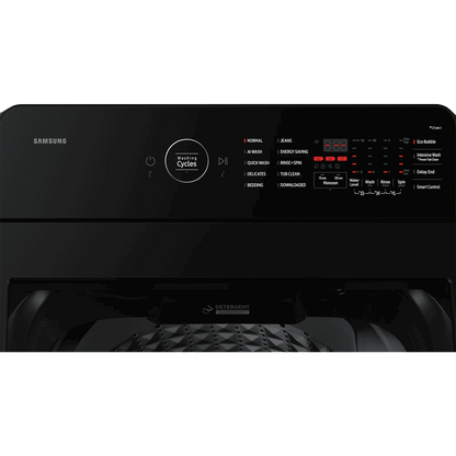 SAMSUNG 8 kg 5 Star Wi-Fi Inverter Fully Automatic Top Load Washing Machine (WA80F08E2BTL, AI VRT+ Technology, Black Caviar)