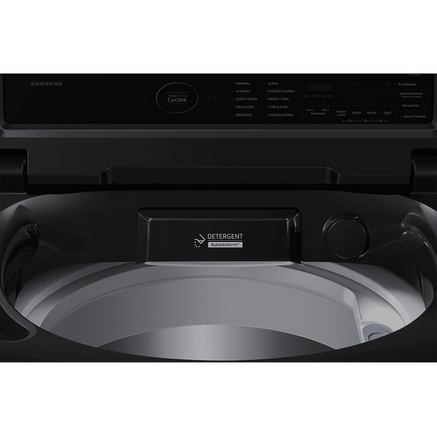 SAMSUNG 8 kg 5 Star Wi-Fi Inverter Fully Automatic Top Load Washing Machine (WA80F08E2BTL, AI VRT+ Technology, Black Caviar)