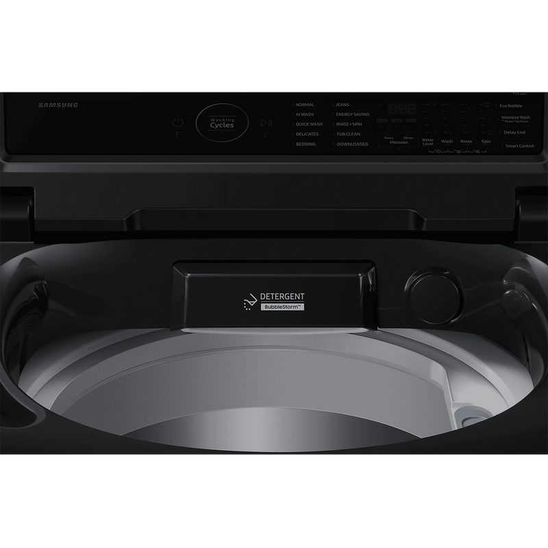 SAMSUNG 8 kg 5 Star Wi-Fi Inverter Fully Automatic Top Load Washing Machine (WA80F08E2BTL, AI VRT+ Technology, Black Caviar)