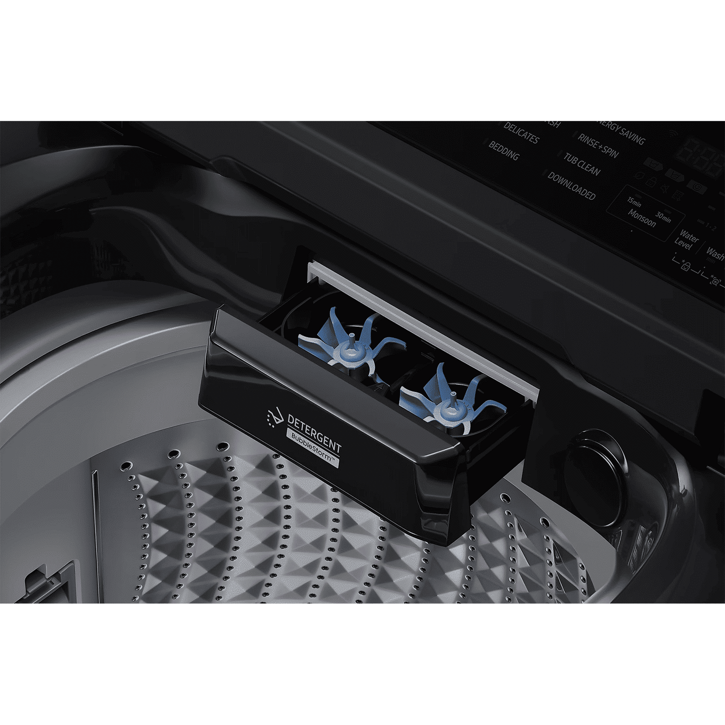 SAMSUNG 8 kg 5 Star Wi-Fi Inverter Fully Automatic Top Load Washing Machine (WA80F08E2BTL, AI VRT+ Technology, Black Caviar)