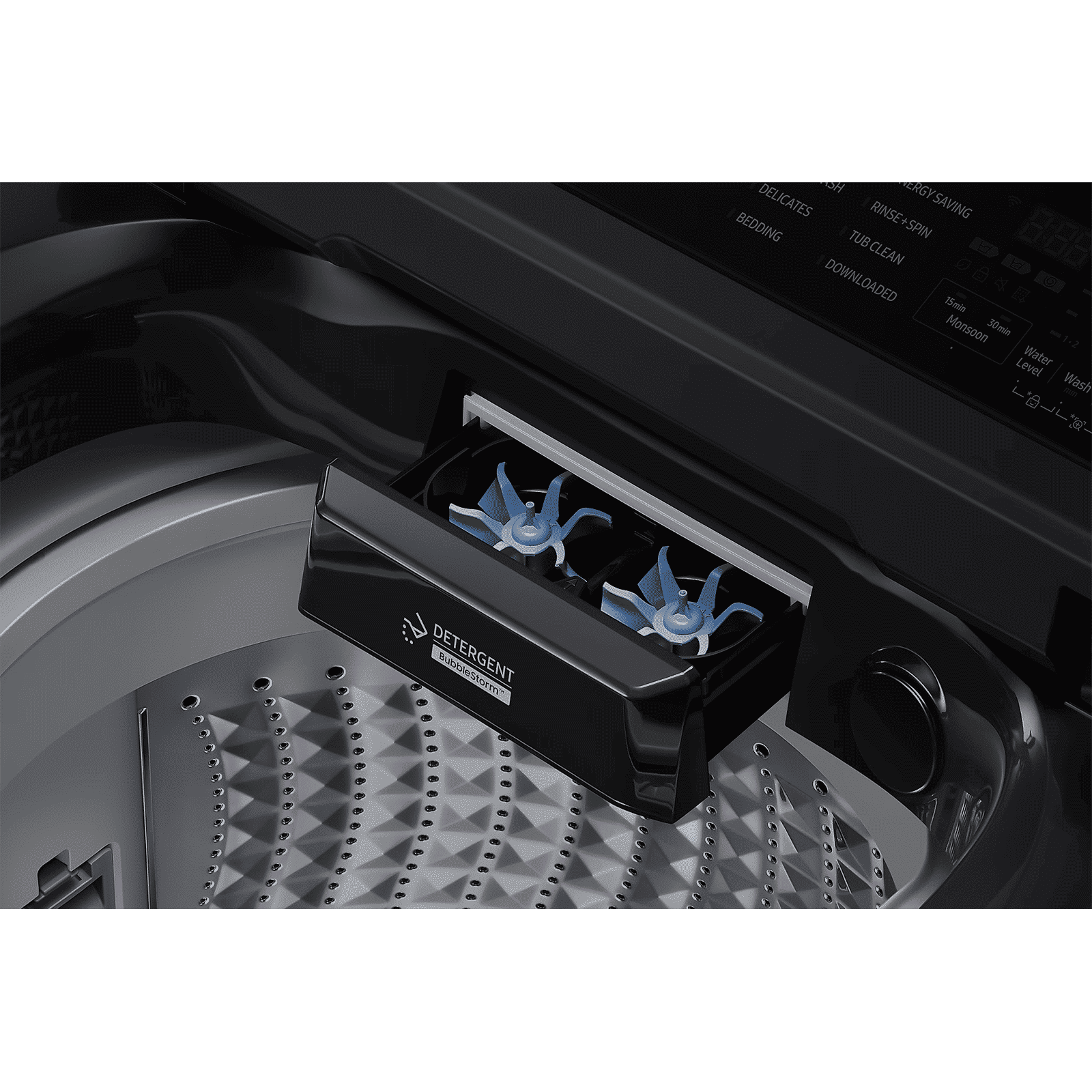 SAMSUNG 8 kg 5 Star Wi-Fi Inverter Fully Automatic Top Load Washing Machine (WA80F08E2BTL, AI VRT+ Technology, Black Caviar)