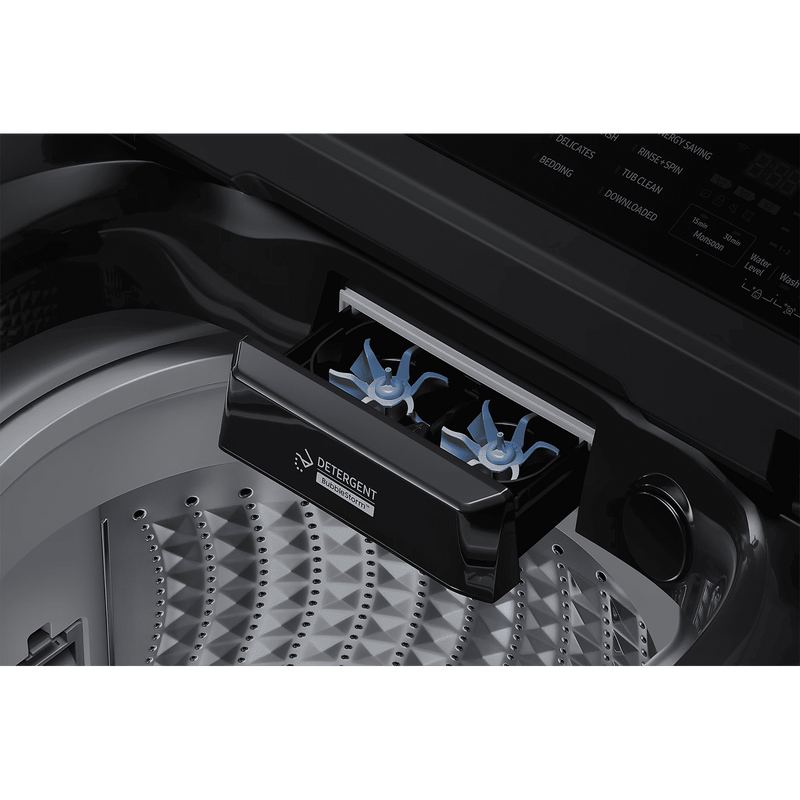 SAMSUNG 8 kg 5 Star Wi-Fi Inverter Fully Automatic Top Load Washing Machine (WA80F08E2BTL, AI VRT+ Technology, Black Caviar)