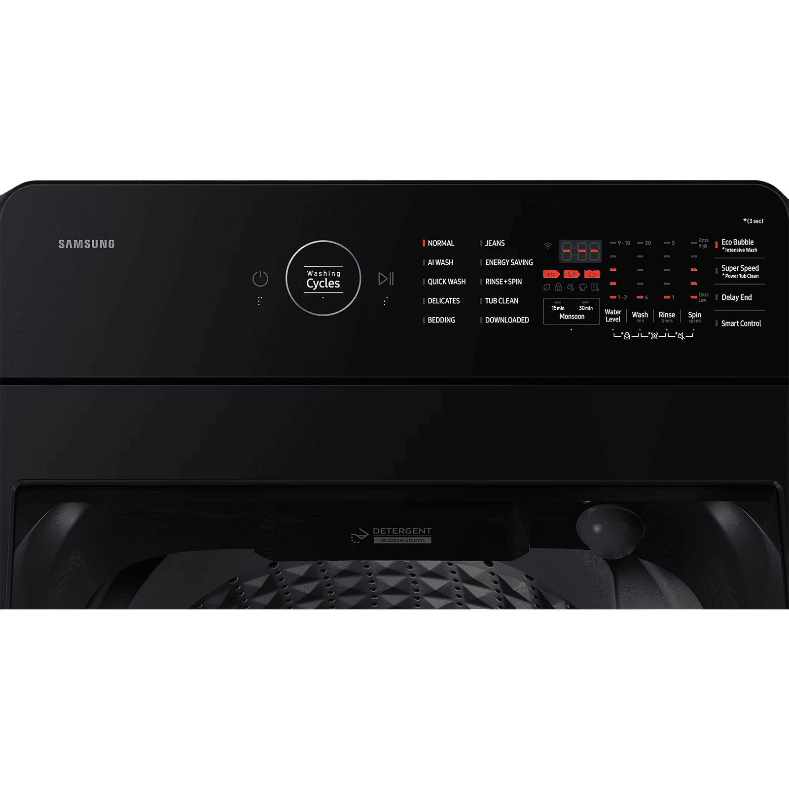 SAMSUNG 8 kg 5 Star Wi-Fi Inverter Fully Automatic Top Load Washing Machine (WA80F08S2BTL, AI VRT+ Technology, Black Caviar)