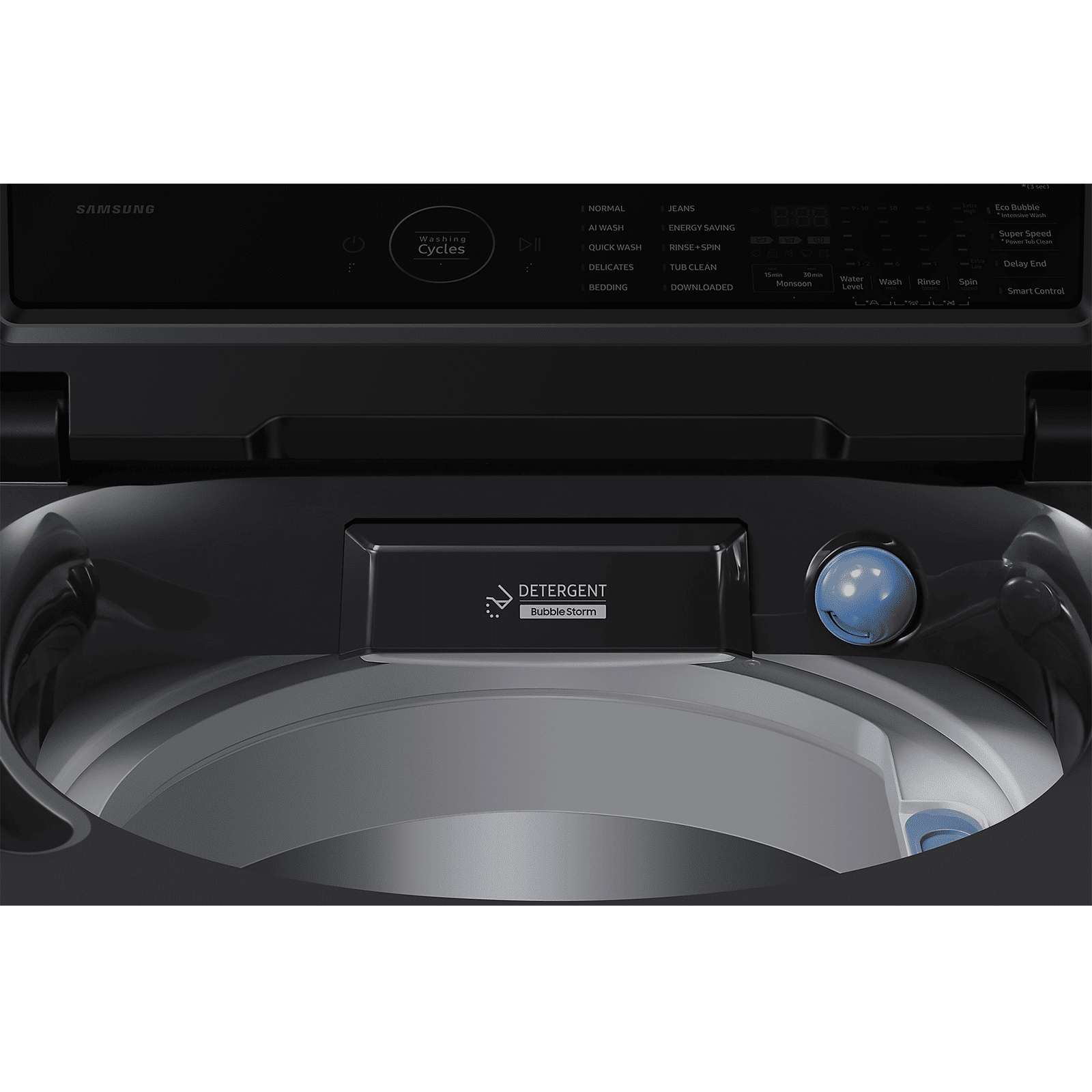 SAMSUNG 8 kg 5 Star Wi-Fi Inverter Fully Automatic Top Load Washing Machine (WA80F08S2BTL, AI VRT+ Technology, Black Caviar)