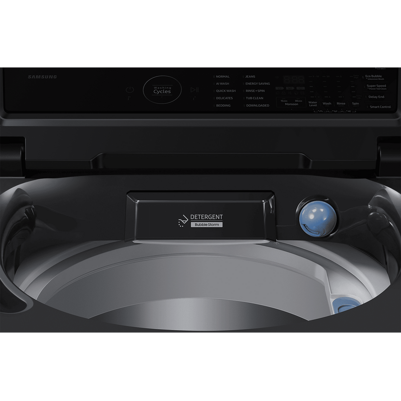 SAMSUNG 8 kg 5 Star Wi-Fi Inverter Fully Automatic Top Load Washing Machine (WA80F08S2BTL, AI VRT+ Technology, Black Caviar)