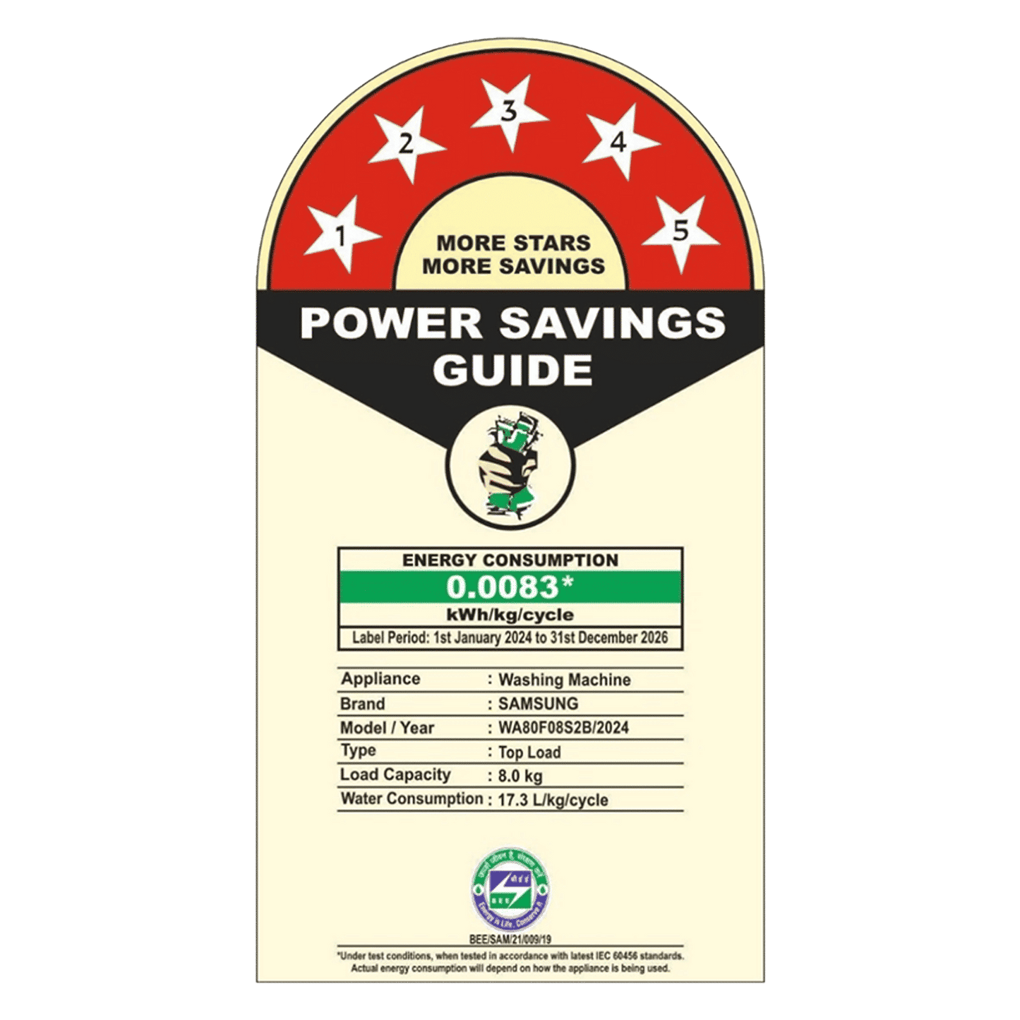 SAMSUNG 8 kg 5 Star Wi-Fi Inverter Fully Automatic Top Load Washing Machine (WA80F08S2BTL, AI VRT+ Technology, Black Caviar)