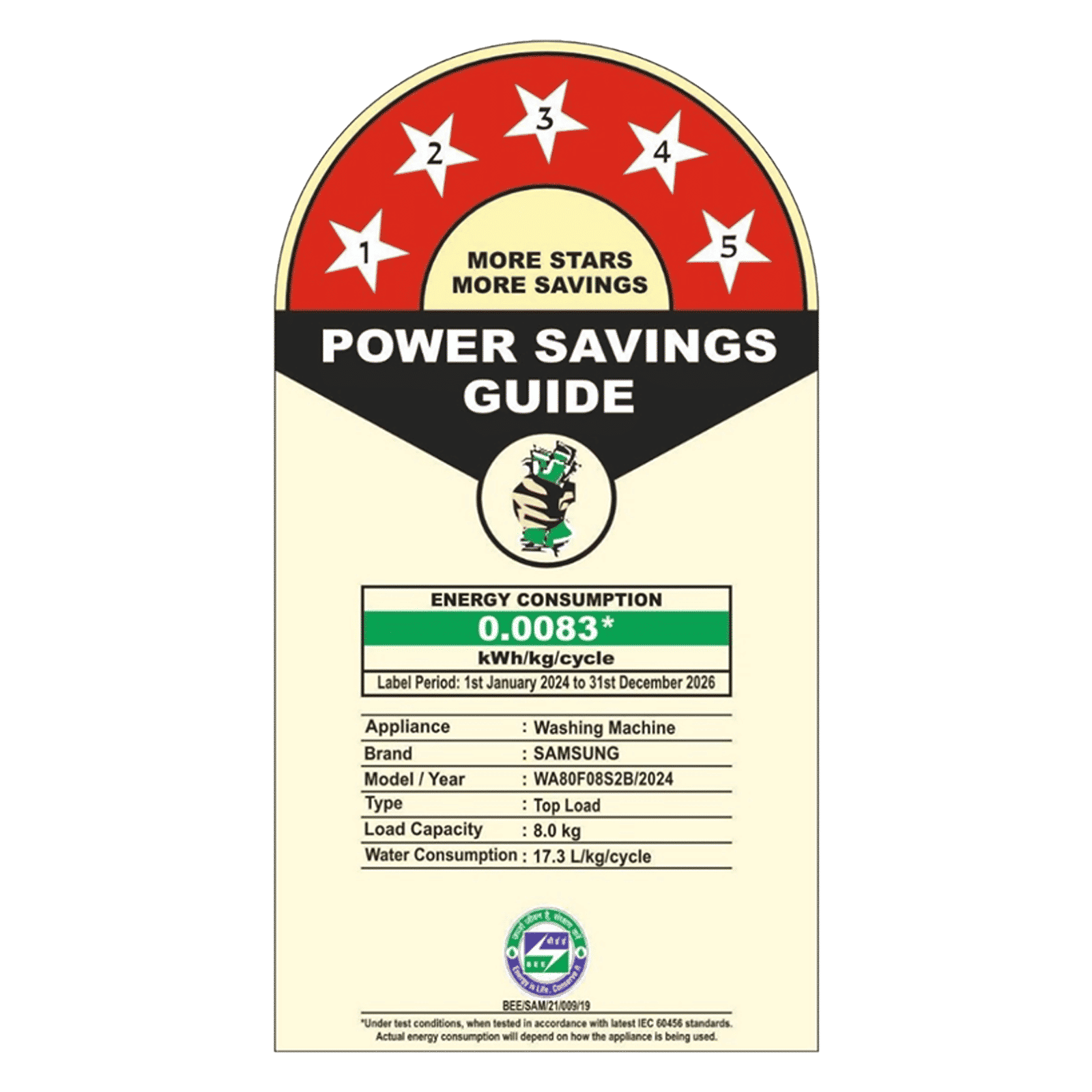 SAMSUNG 8 kg 5 Star Wi-Fi Inverter Fully Automatic Top Load Washing Machine (WA80F08S2BTL, AI VRT+ Technology, Black Caviar)