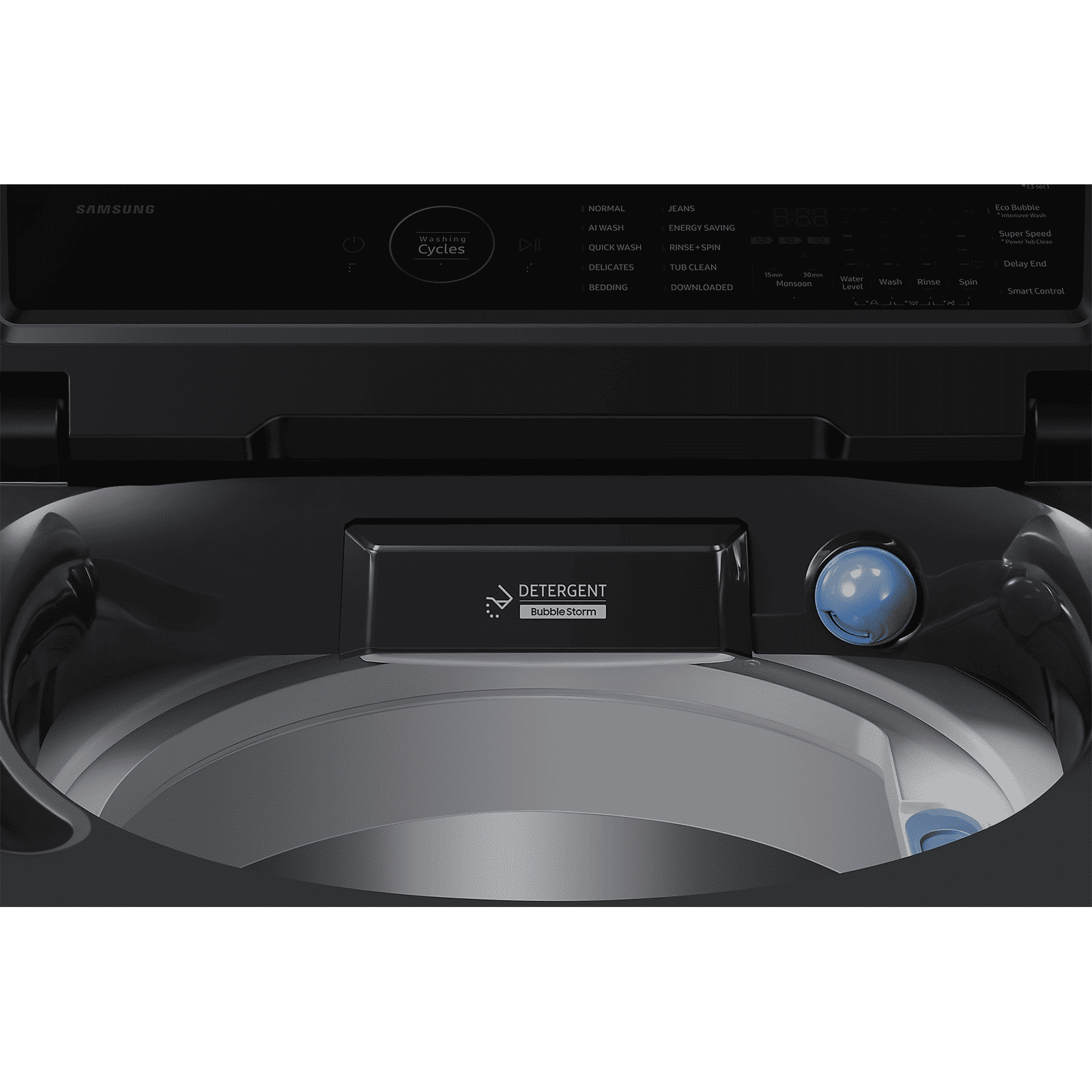 SAMSUNG 8 kg 5 Star Wi-Fi Inverter Fully Automatic Top Load Washing Machine (WA80F08B3BTL, AI VRT+ Technology, Black Caviar)