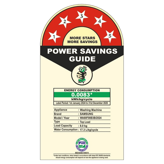 SAMSUNG 8 kg 5 Star Wi-Fi Inverter Fully Automatic Top Load Washing Machine (WA80F08B3BTL, AI VRT+ Technology, Black Caviar)