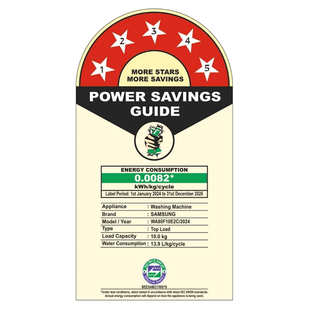 SAMSUNG 10 kg 5 Star Wi-Fi Inverter Fully Automatic Top Load Washing Machine (WA80F10E2CTL, AI VRT+ Technology, Deep Charcoal)