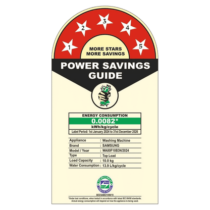 SAMSUNG 10 kg 5 Star Wi-Fi Inverter Fully Automatic Top Load Washing Machine (WA80F10B3NTL, AI VRT+ Technology, Brushed Navy)