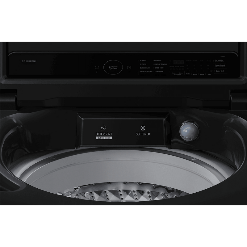 SAMSUNG 12 kg 5 Star Wi-Fi Inverter Fully Automatic Top Load Washing Machine (WA80F12B6BTL, AI VRT+ Technology, Black Caviar)