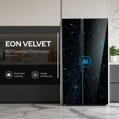 Godrej 600 Litres 3 Star Frost Free Side by Side Refrigerator with Powered By AI (RS EON VELVET 646C RIT, Opera Black)