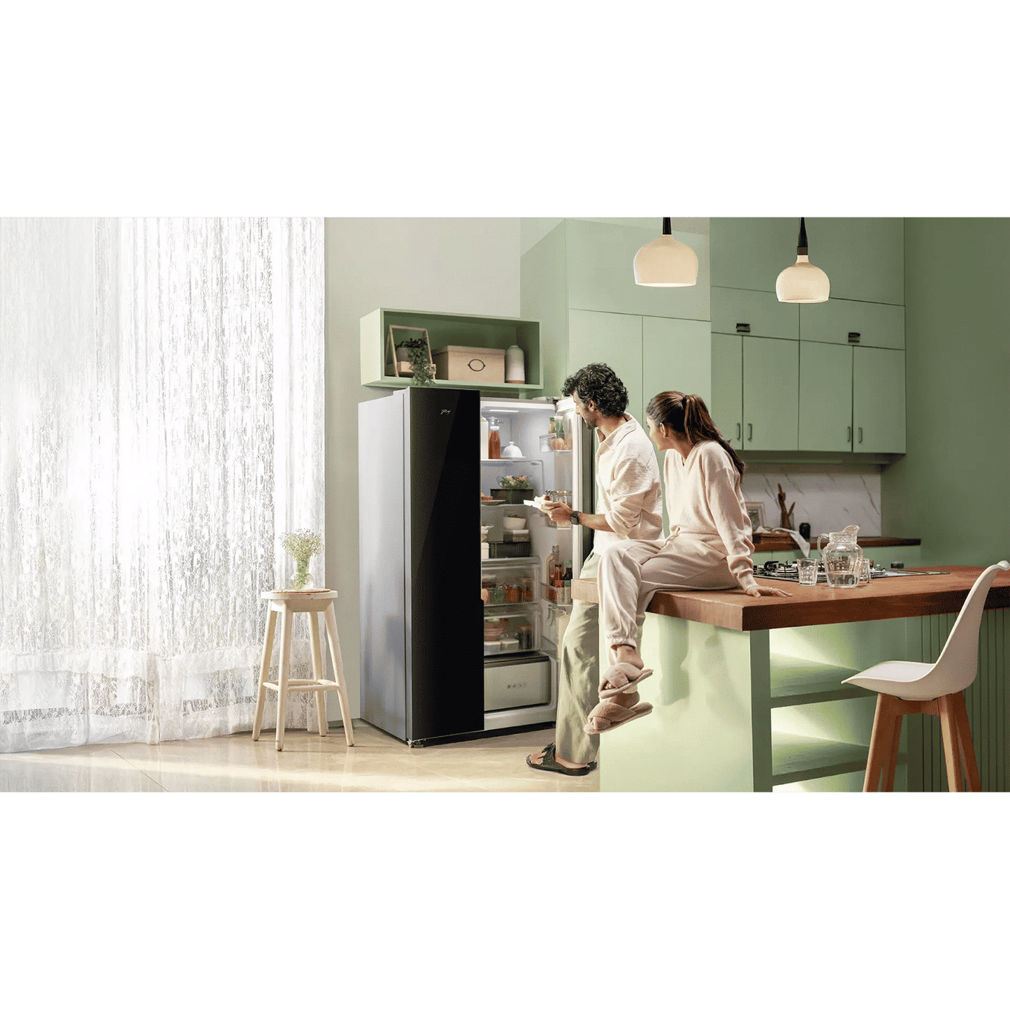 Godrej 600 Litres 3 Star Frost Free Side by Side Refrigerator with Powered By AI (RS EON VELVET 646C RIT, Opera Black)